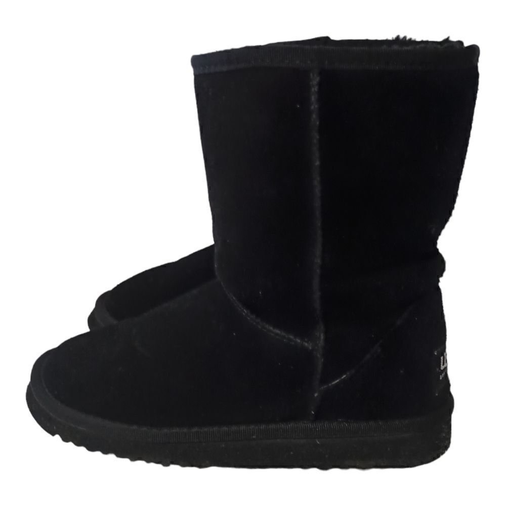 Ugg Classic Short Boot US Sz 7 Black Suede Wool Sheepskin Y2K Bootie Womens - Picture 12 of 16